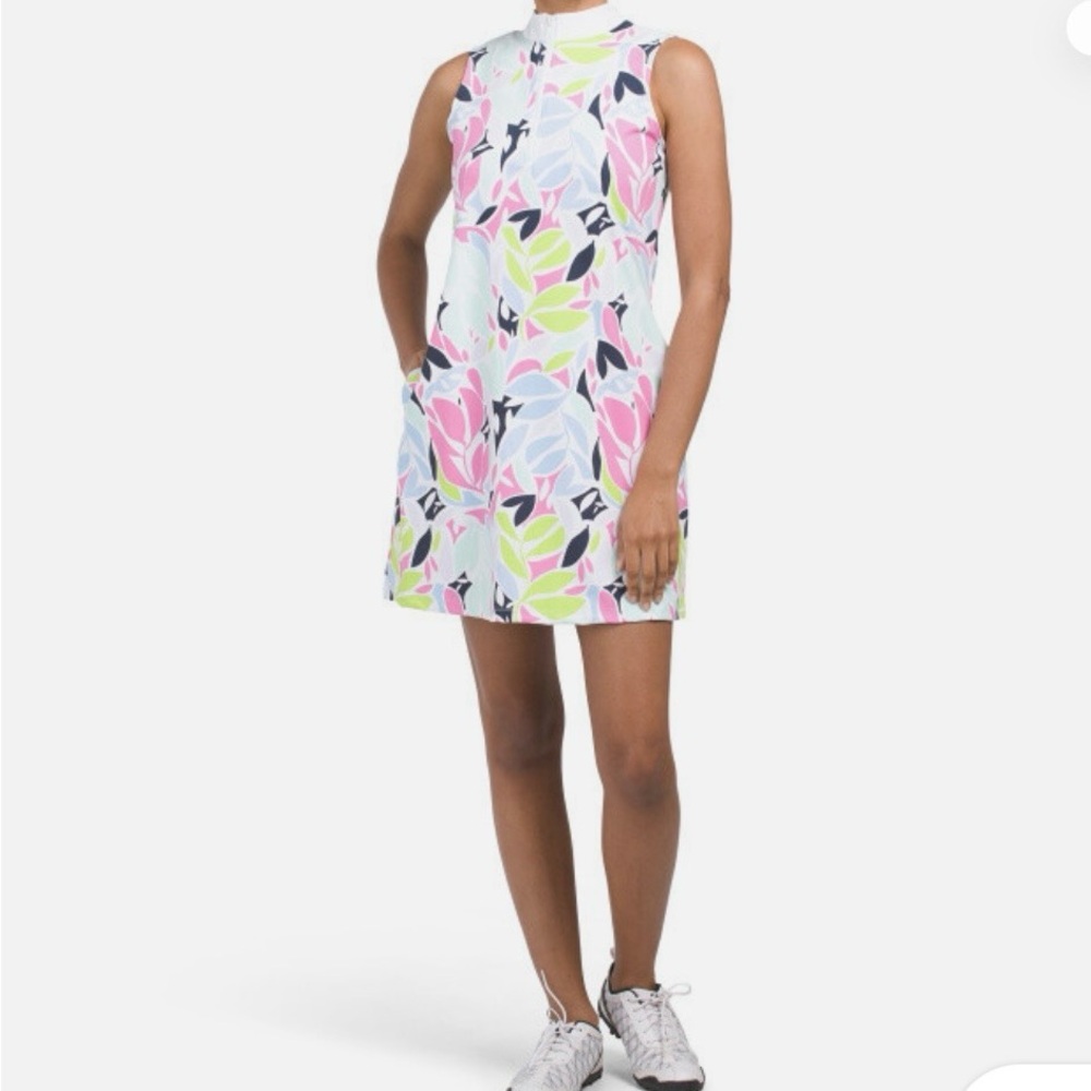 Tommy Bahama Sleeveless Mini Dress in Pink, Light Blue and Lime
